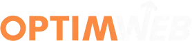 WEB OPTIM logo horizontal para fondos oscuros